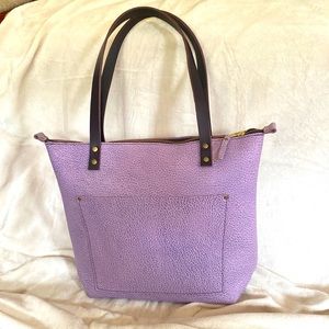 Portland Leather- Lilac medium zipper tote